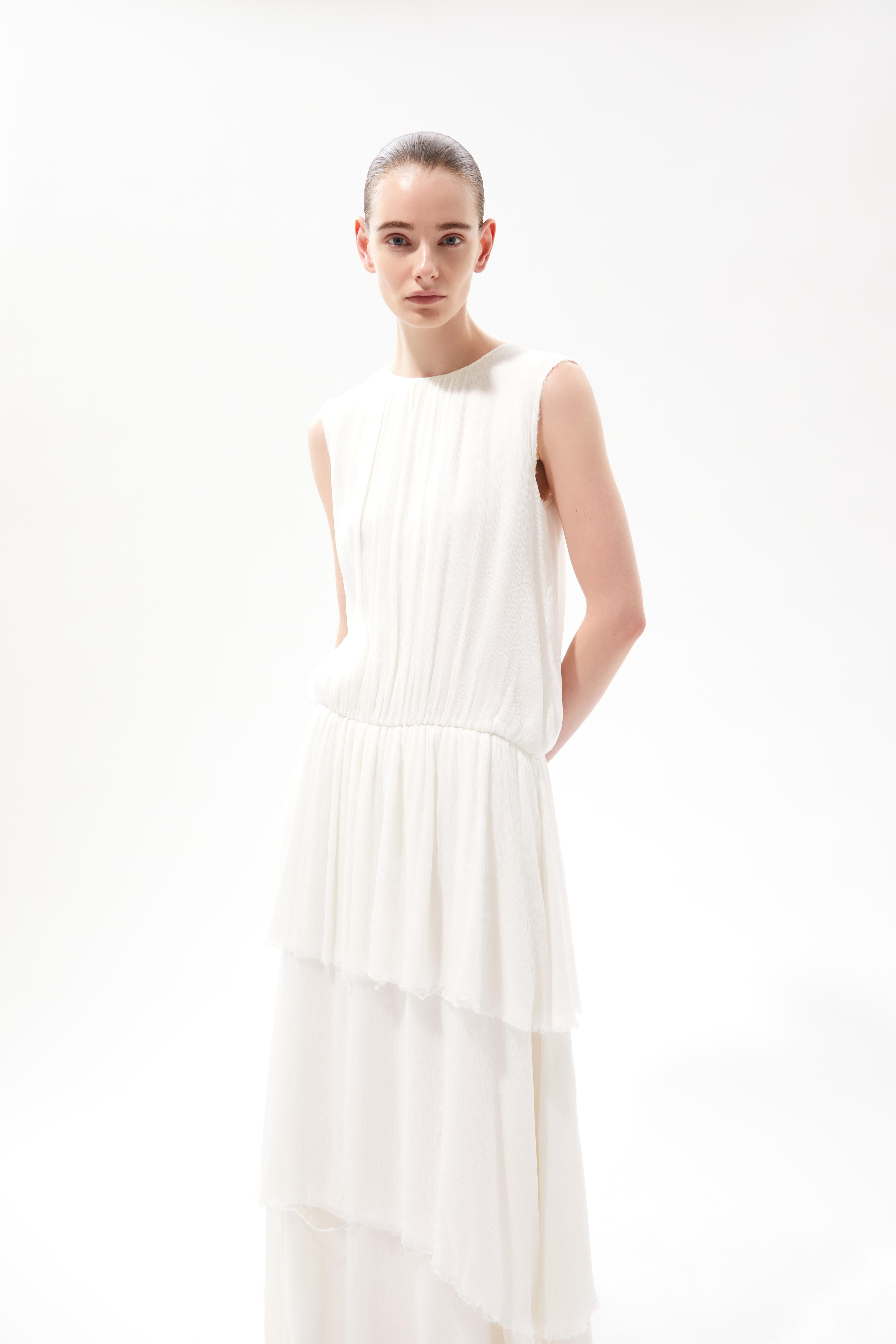 CLOUD triple layer silk chiffon gown