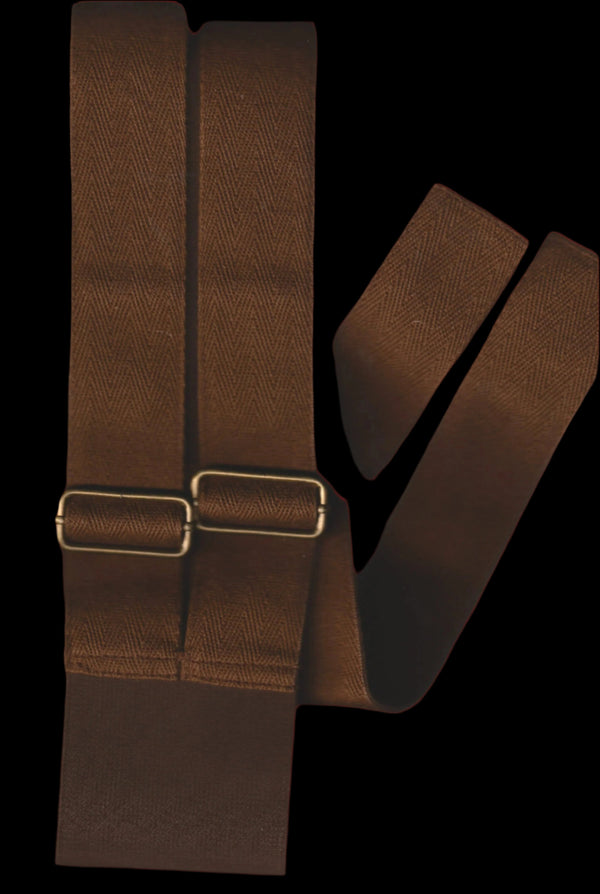 BELT III - WIDE ELASTIC DOUBLE BUCKLE IN BROWN