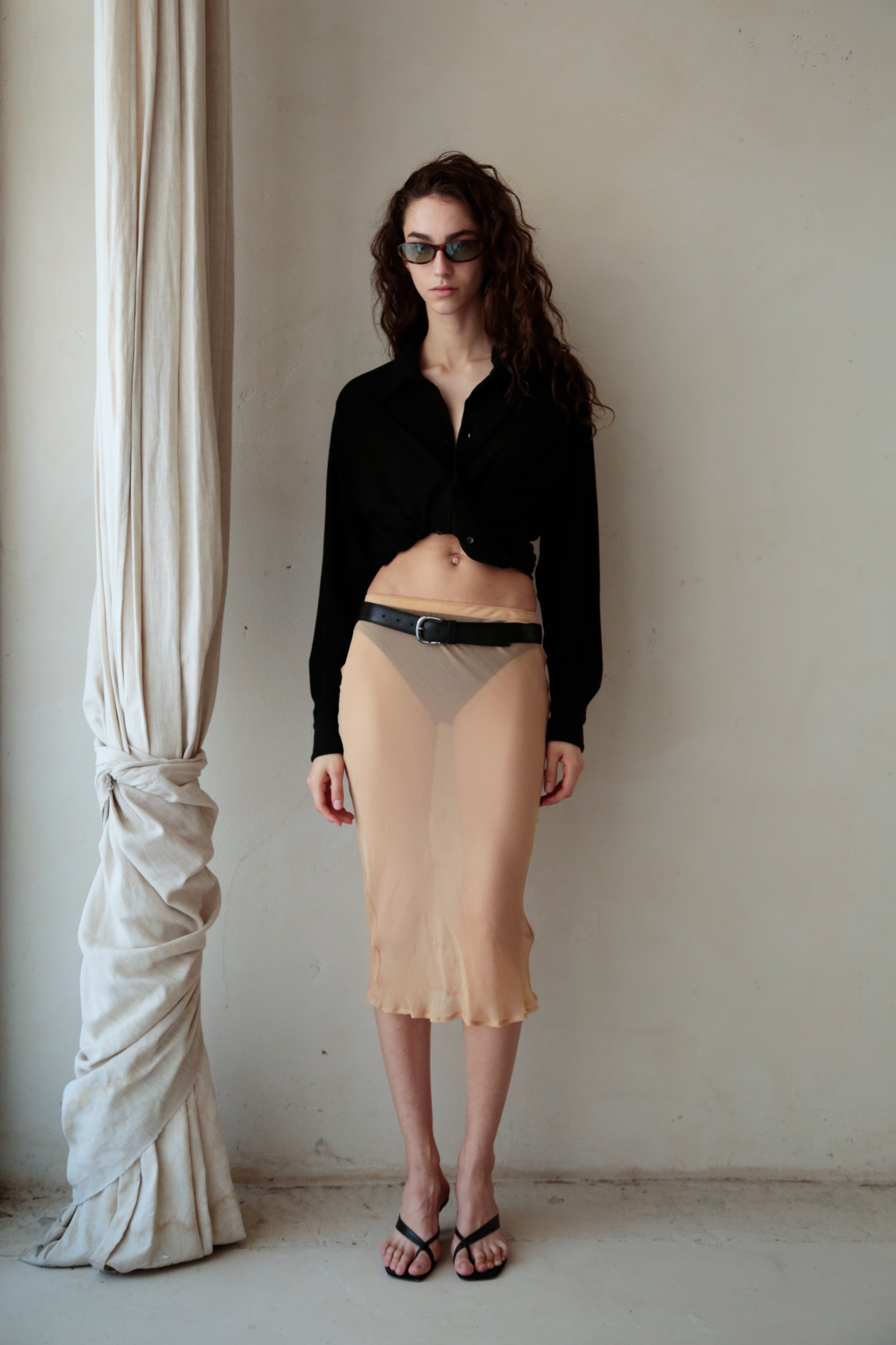 Skirt II - in Nude silk chiffon